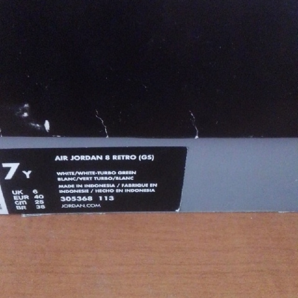 Jordan Kids White and Teal Sneakers - Picture 5 of 7